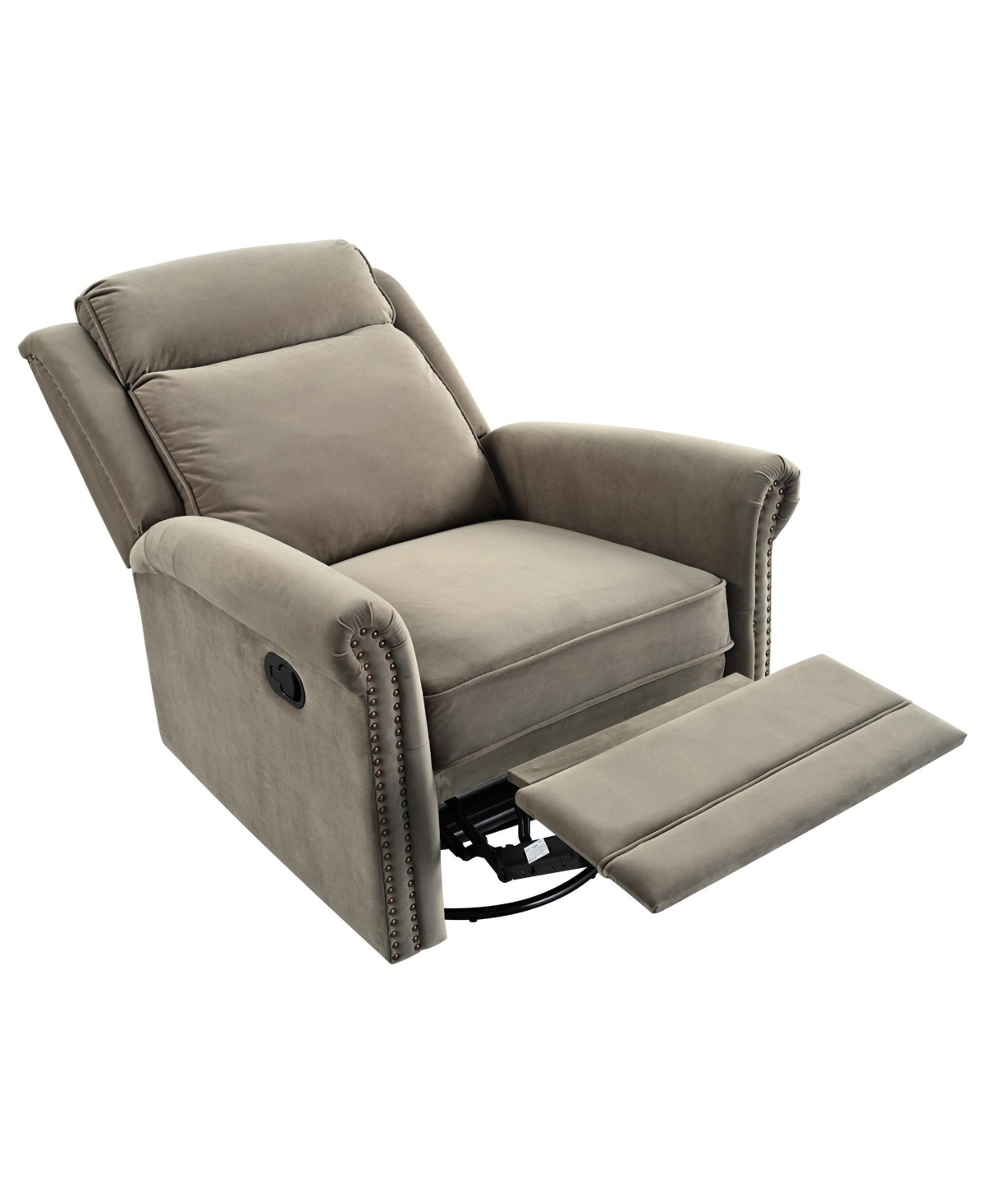 Streamdale 360 Swivel Rocking Recliner, Adjustable Backrest, Light Brown