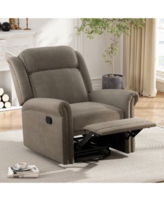 Streamdale 360 Swivel Rocking Recliner, Adjustable Backrest, Light Brown