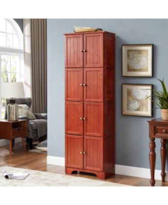  72.4" Tall Storage Cabinet with 8 Doors and 4 Shelves