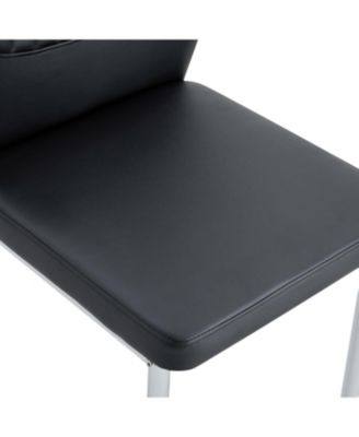 Luxury Black PU Dining Chairs - Silver Legs (Set of 4)