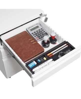 3-Drawer Mobile Locking Filing Cabinet (White)