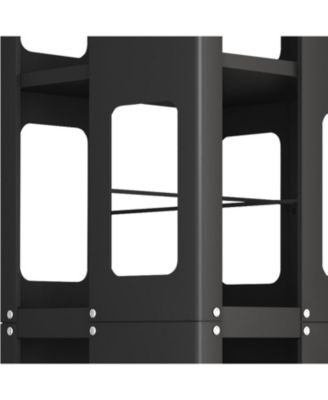 Rotating Steel Bookshelf with Wheels