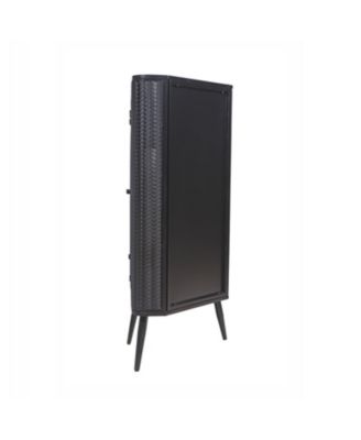 3-Tier Corner Cabinet with Glass Doors
