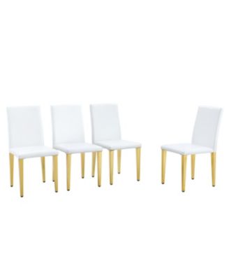 PU Leather Chairs with Gold Legs (Set of 4)