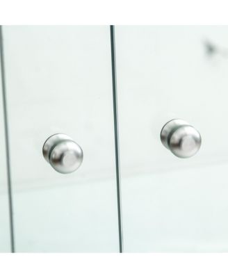  Tempered Glass Display Cabinet w/ LED, Lock, Mirror Back - Black