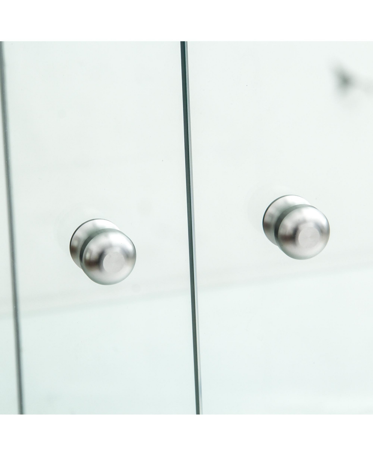 Streamdale Furniture Tempered Glass Display Cabinet w/ Led, Lock, Mirror Back - Black