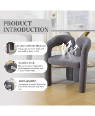 Velvet Accent Dining Chair Set of 2 (Gray Teddy)