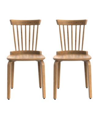 Solid Wood Slat Back Windsor Chair (Set of 2)