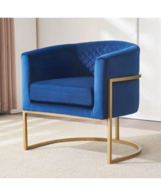  Upholstered velvet chair Gold metal bracket, medieval living room office tea room lounge chair