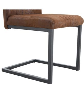 Ergonomic Brown Fabric Dining Chairs (Set of 4)