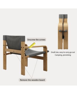 Oak Accent Lounge Chair - Dark Grey