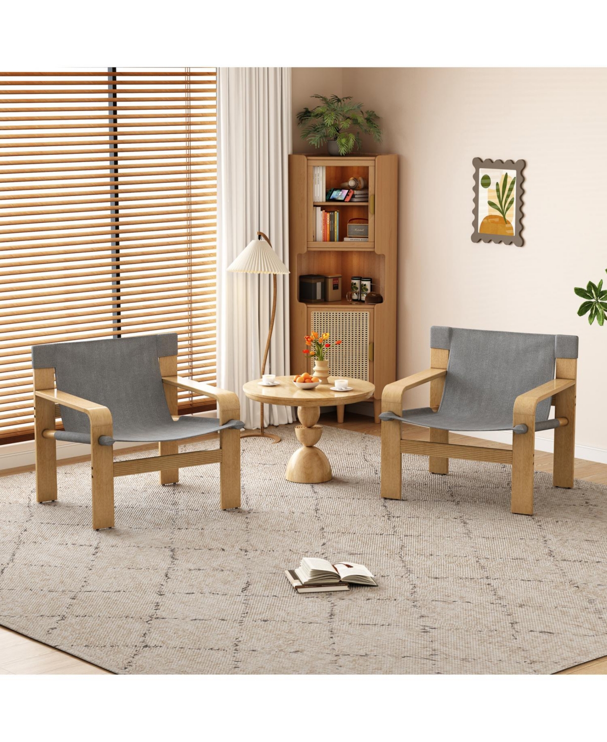 Streamdale Furniture Oak Accent Lounge Chair - Dark Grey