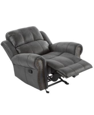 40.75" Wide Suede Manual Glider Standard Recliner, Slate