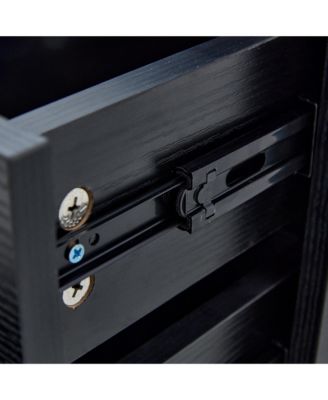 American Glass Display Cabinet - Tempered Glass, Soft-Close Drawer, 3 Shelves