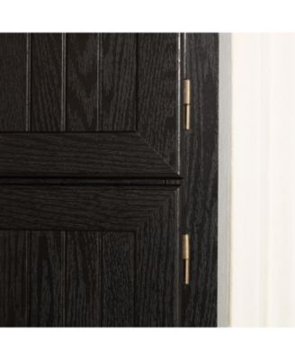 4-Tier Corner Kitchen Pantry Cabinet with Doors & Shelves - Black