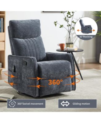 Heat Massage Rocker Swivel Recliner