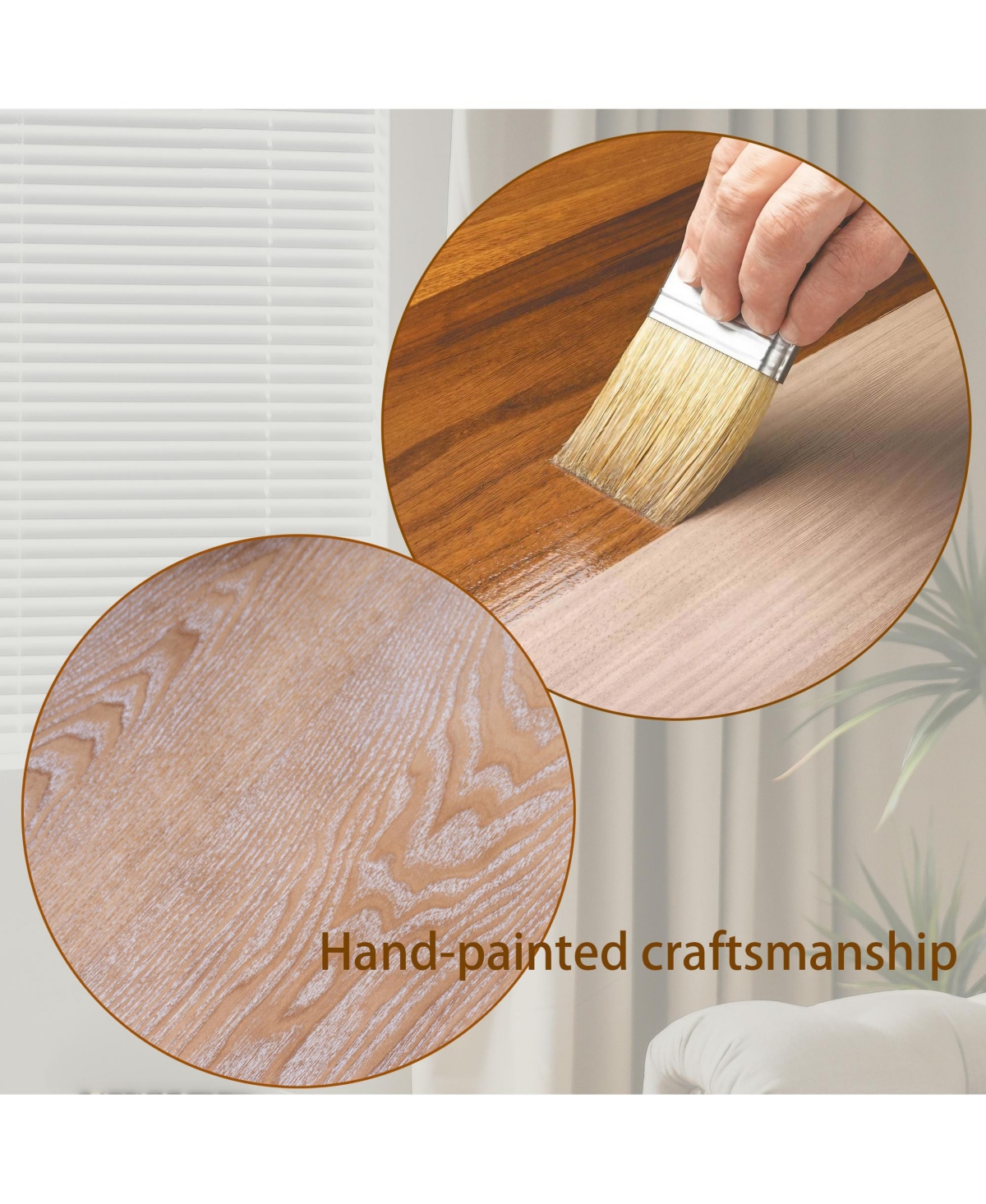 Streamdale Furniture Rustic Carved Wood Coffee Table - Ornate Panels, Natural Finish