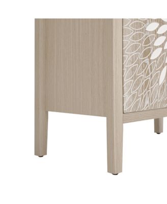 Carved 2-Door Storage Cabinet with Adjustable Shelf