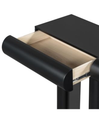 Streamdale Modern Black Entryway Table with Drawers & Geometric Legs