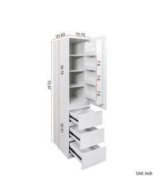 Kitchen Pantry Cabinet with Doors, Shelves & Drawers