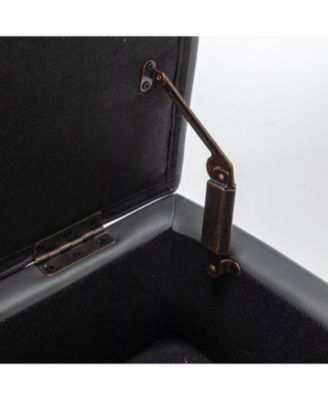  Dark Grey Leather Storage Bench 43.3