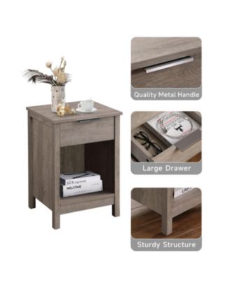Nightstand with Drawer & Shelf