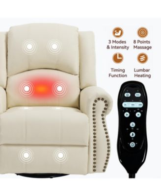 Heat Massage Rocker Swivel Recliner Chair