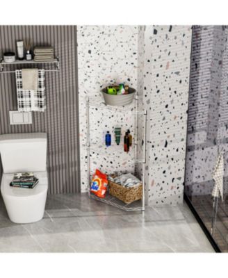 6 Tier Pentagonal Corner Wire Shelf Rack - Chrome