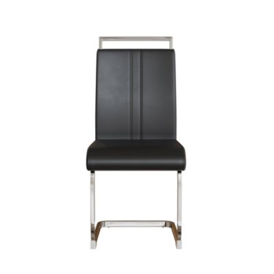 Modern Leather Upholstered Dining Chairs with Metal Legs (Set of 4)