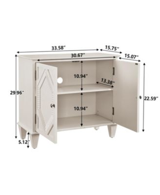 Retro Wooden Sideboard Buffet Cabinet - Antique White