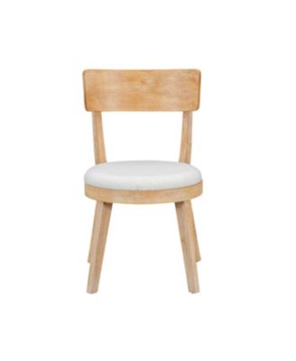 of 2 Modern Upholstered Dining Chairs, Rubberwood