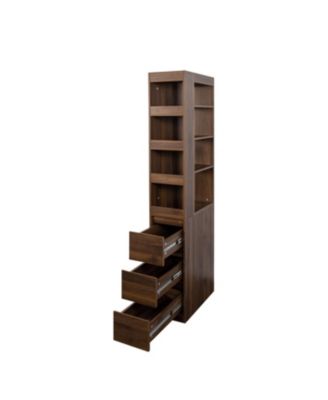  70.87" Display Cabinet, 4-Tier Shelf, Drawers, Modern Wooden Bookshelf