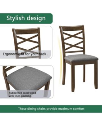 Streamdale Elegant Walnut 5-Piece Dining Table Set