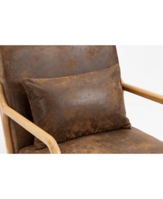 Mid Century Accent Chair with Wood Frame & Waist Cushion