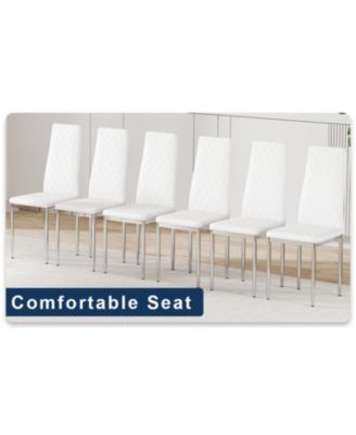 Leather Reception/Conference Chairs - White (8 Sets)