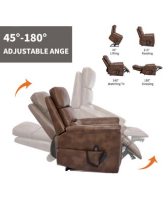 Power Lift Recliner w/ Massage & Heat, 350 LBS, Brown