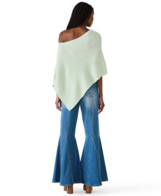 Women's Channing Asymmetrical Neck Poncho Sweater