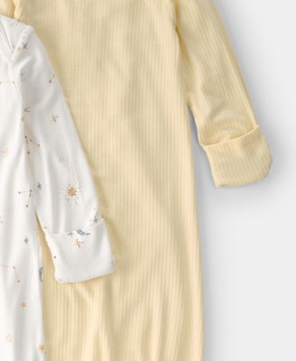 Baby Boys' or Baby Girls' Constellation Long-Sleeve Sleeper Gowns, 2-Pack