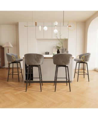 4 Velvet Swivel Bar Chairs Modern, Comfortable, Flexible