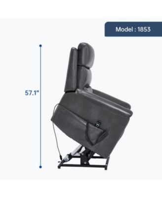 Power Lift Recliner, 350 LBS, Massage & Heat, Grey