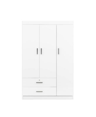 Streamdale 3-Door Wardrobe with 2 Drawers, White