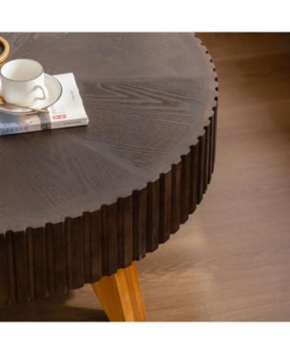 35.4 "Round Retro Coffee Table, Coffee Table Suitable For Coffee and Home Decor