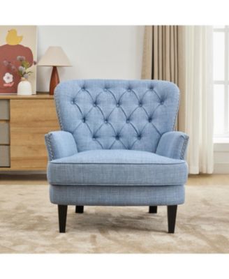 Upholstered Lounge Chair with Trim