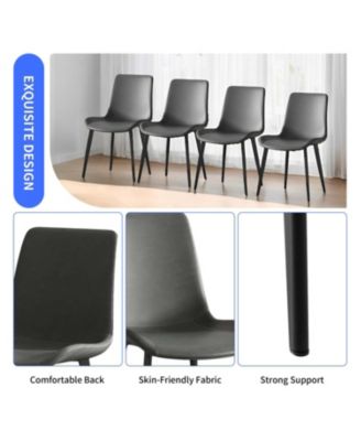 Upholstered Faux Leather Dining Chairs (Set of 4)