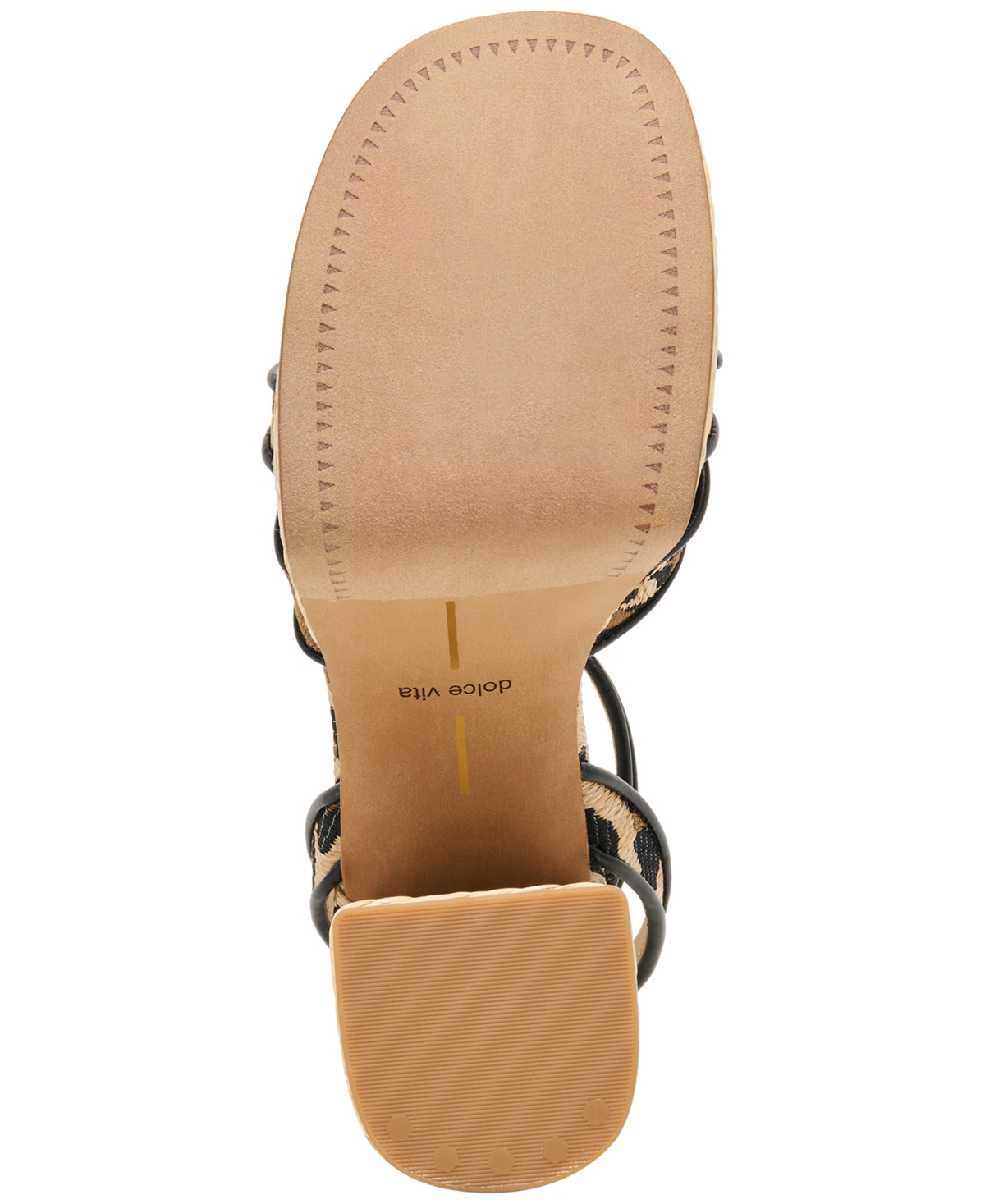 Dolce Vita Women's Danila Two-Piece Block Heel Raffia Dress Sandals