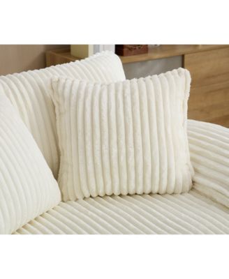 Streamdale Oversized Corduroy Chaise Lounge Sofa Bed w/ Pillows