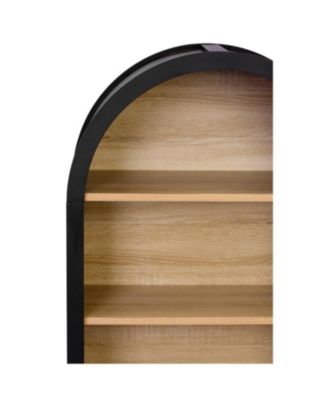 Streamdale 4-Tier Black Arched Bookshelf, 43" Tall Arched Bookcase with Storage Shelves