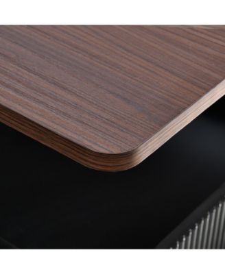  Adjustable Lift-Top End Table with Wheels & Storage