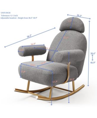 Modern Sherpa Fabric Rocking Chair for Nursery/Kids