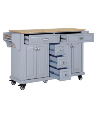 Cambridge Wood Top Kitchen Island with Storage